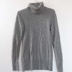EUC J CREW 100% Cashmere Turtleneck Sweater XS Heather Grey Gray